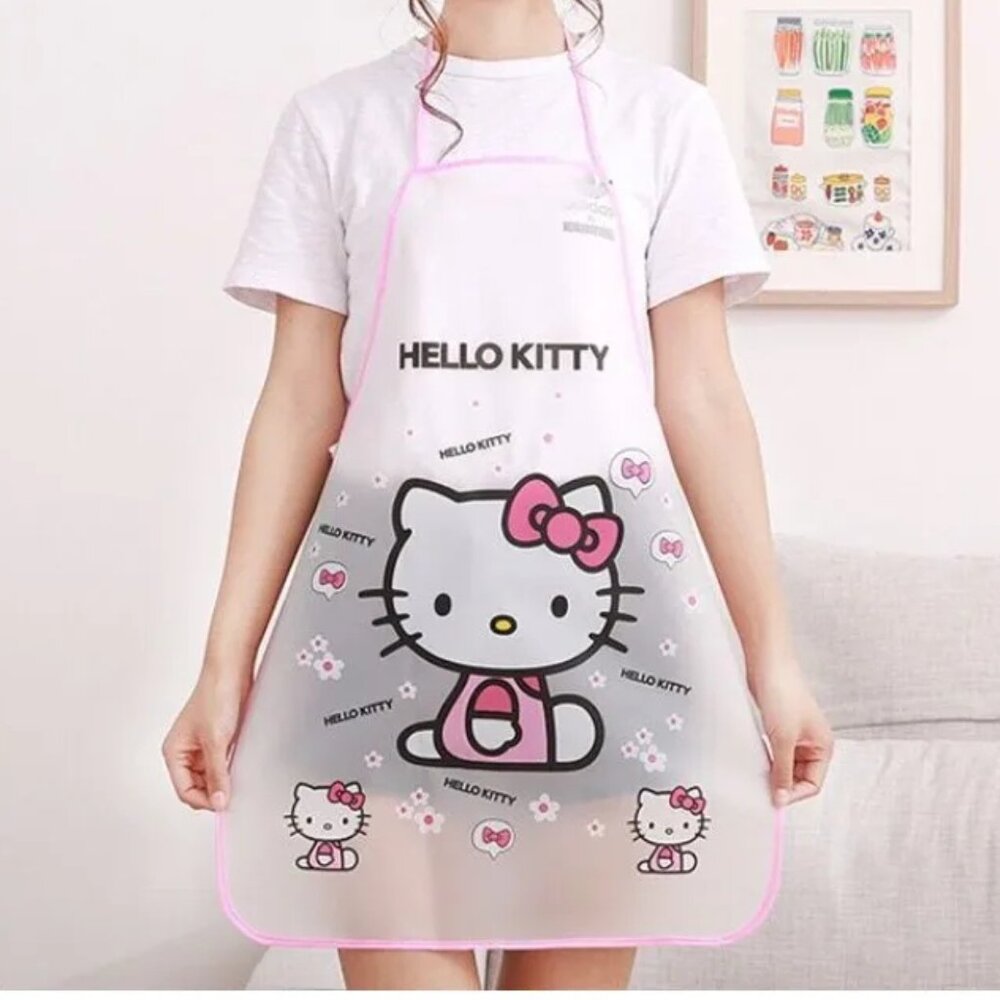 Apron Hello Kitty Korean Fashion Kitchen Cute Waterproof Ladies Cartoon Simple